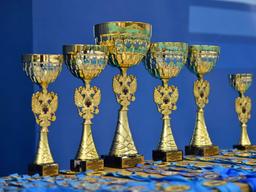 ОСЕ «Биіктік 776» он жылдық оныншы турнирінің кубоктары мен медальдары — Псковтың ВДВ 6-рота елесіне арналған